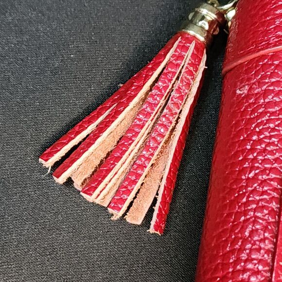 Womens Credit Card Holder Wallet RED Zip Pebble Leather Card Case RFID Blocking - Picture 9 of 12